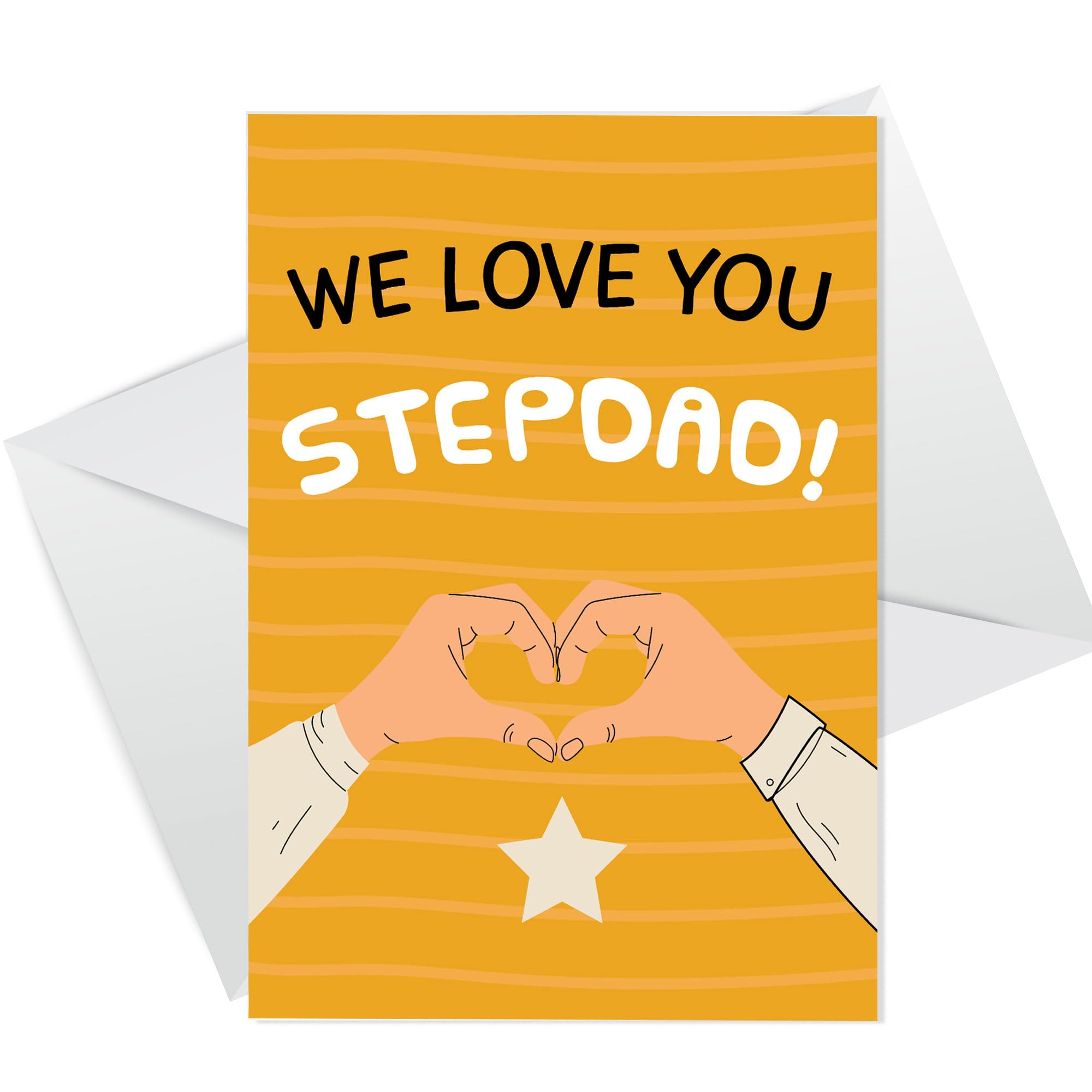 RED OCEAN Fathers Day Card For Step Dad, WE LOVE YOU STEPDAD CARD, Stepdad Birthday Cards, Card For Him, Novelty Step Dad Cards, Step Dad Card From Daughter Son, Greetings Card With Envelope