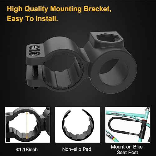 Miniatura 6 de Bike U Lock Heavy Duty Bike Lock Bicycle Lock, 16mm U Lock and 3ft  5ft  6ft Length Security Cable with Sturdy Mounting Bracket for Bicycle,