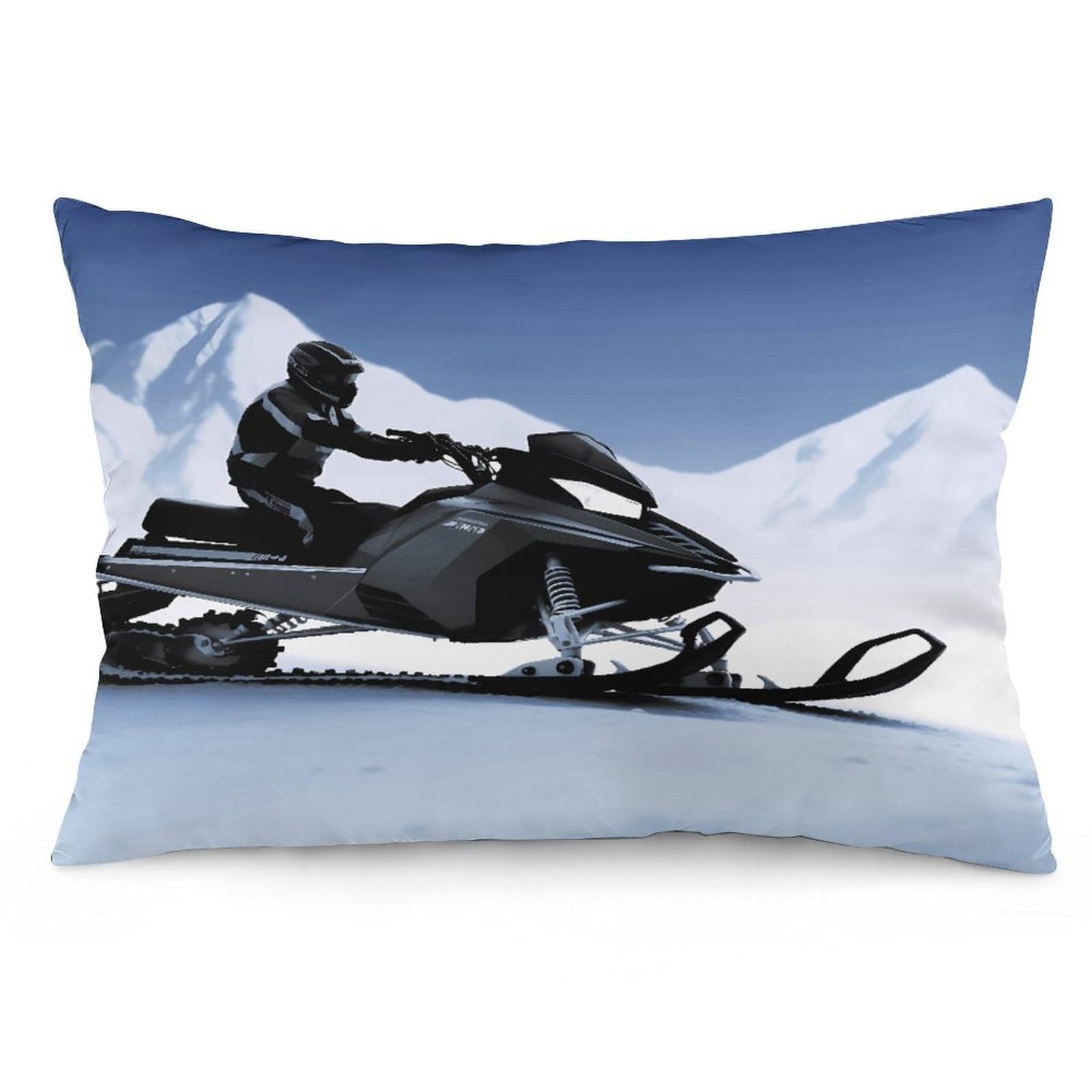 Snowmobile Throw Pillow Cover Soft Lumbar Pillow Covers with Zipper Breathable Rectangular Cushion Case Polyester Pillow Case Decorative Body Pillow Cover for Couch Bed