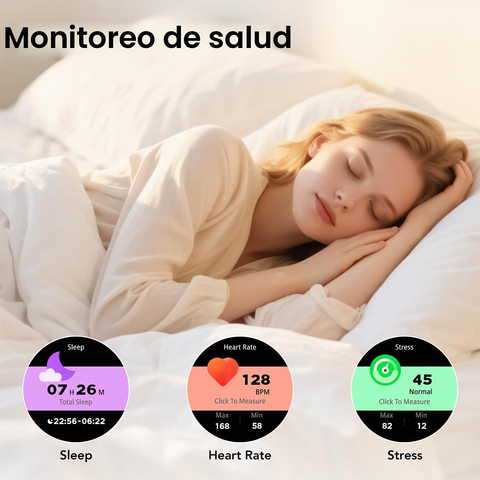 Reloj Inteligente Mujer, 1.27" Smartwatch Mujer con Llamadas, Monitor de Sueño, Función Femenina, 120+ Modos Deportivos, Podómetro, 24H Pulsómetro, SpO2, IP68, para Android/iPhone, Silvery
