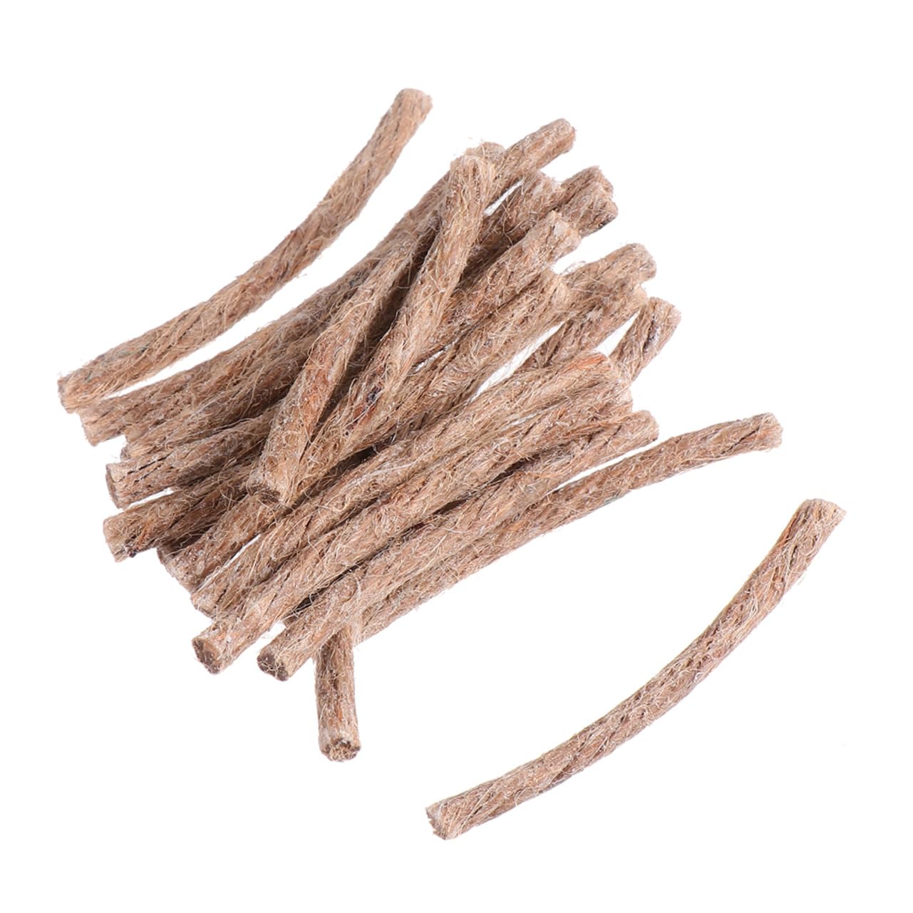 Kisangel 60 pcs Kindling Jute Infused Wick Cord Wax Rope fire Starter Braided Rope Wax Infused Flint fire Starter fire Rope Stick Accessories Rope Camping Travel