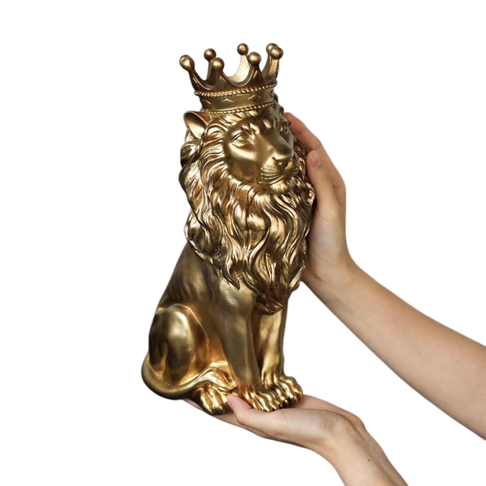 YXCQHZM 12.2''H Crown Lion King Statue Sculpture Lion Statues for Home/Desk/Outdoor Decoration, Gift for Man