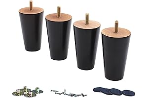WEICHUAN 4 Inch Heavy Duty Round Solid Wood Furniture Sofa Legs