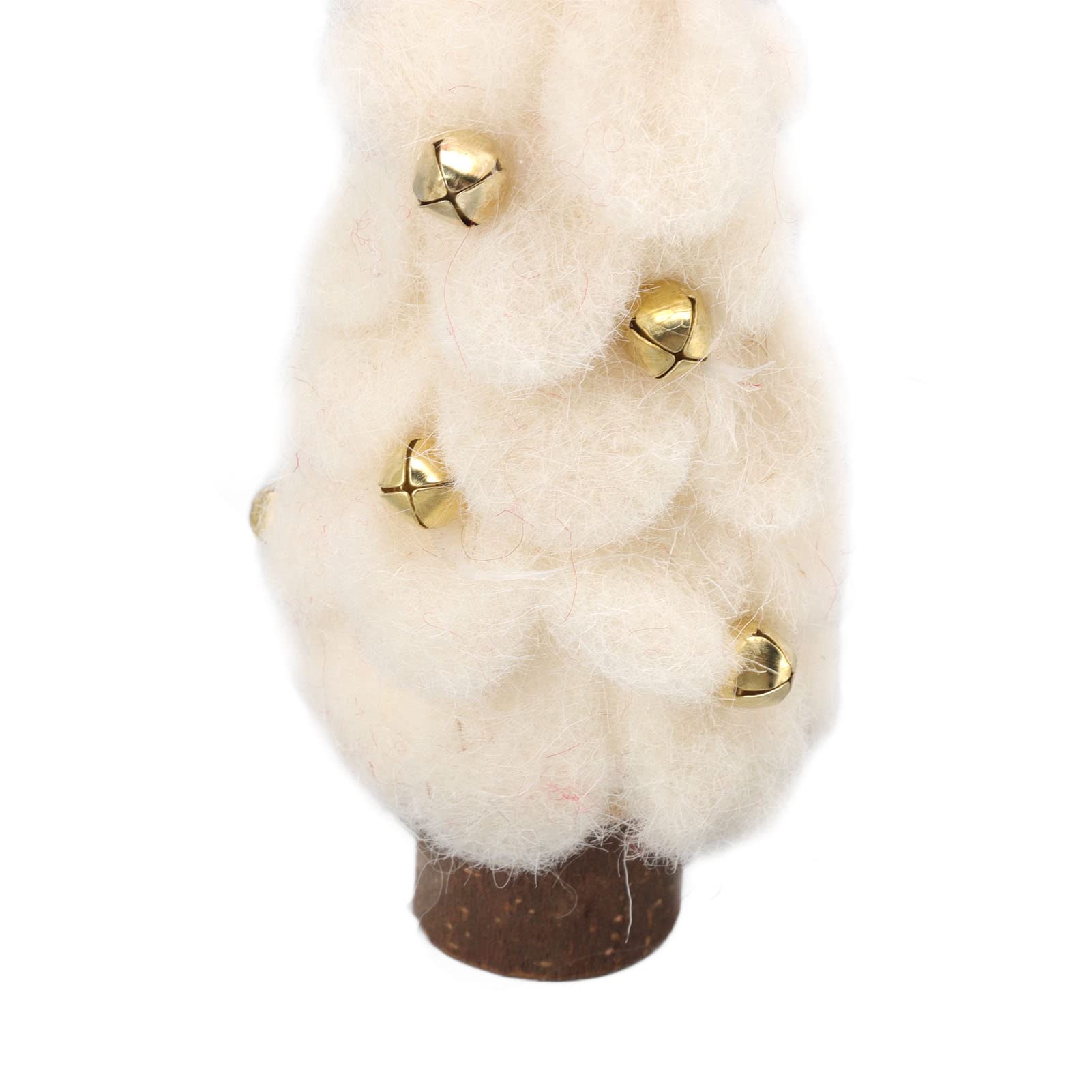 Small Wooden Christmas Tree Decorations, Reusable Decoration for Home, Office, School, Shop, Wool Felt Material (White)