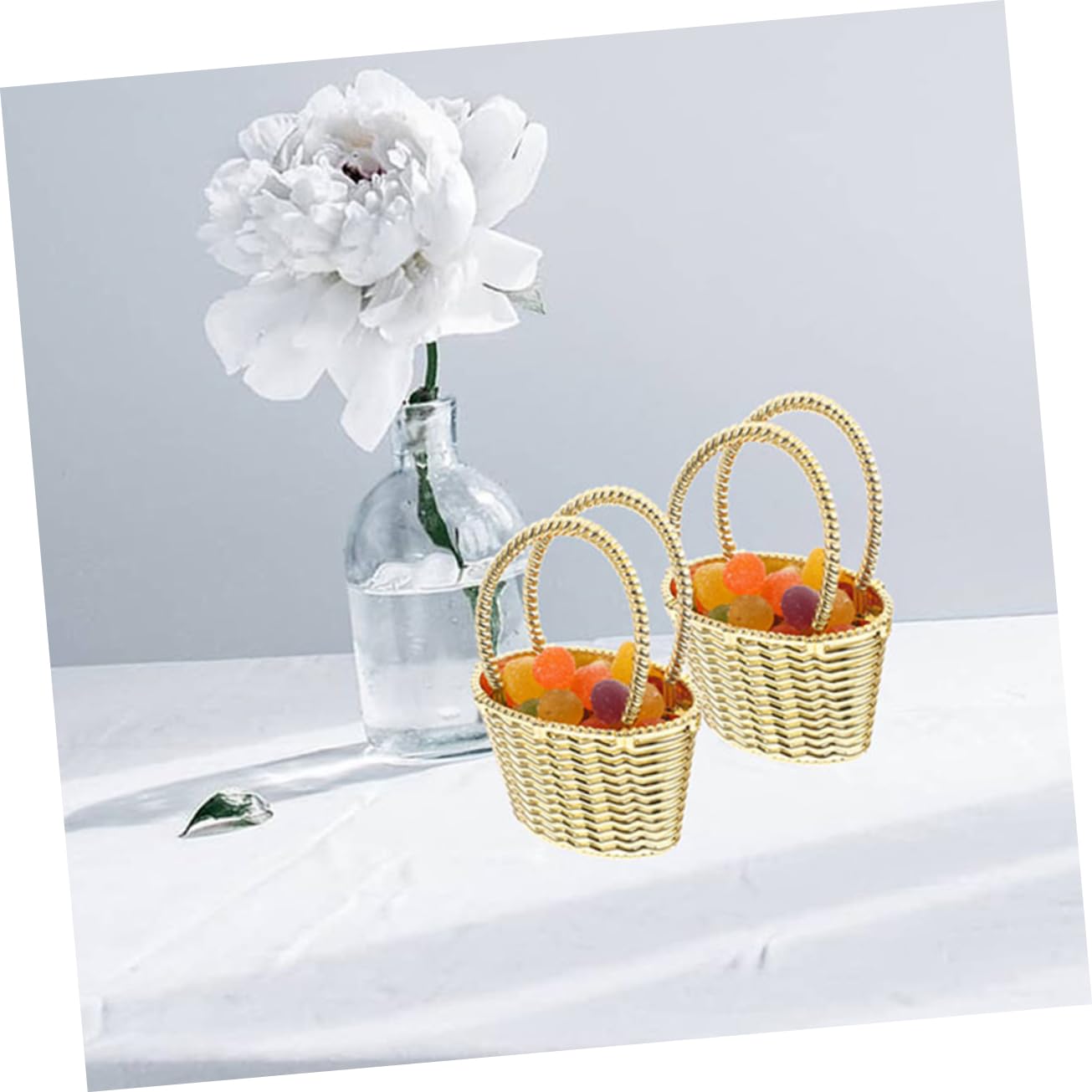 VALICLUD 24stücke Hochzeitsgeschenkkorb Süßigkeitenkorb Multifunktionskleiner Blumenkorb Mit Griffdesign Für Partygeschenke Und Dekorationen