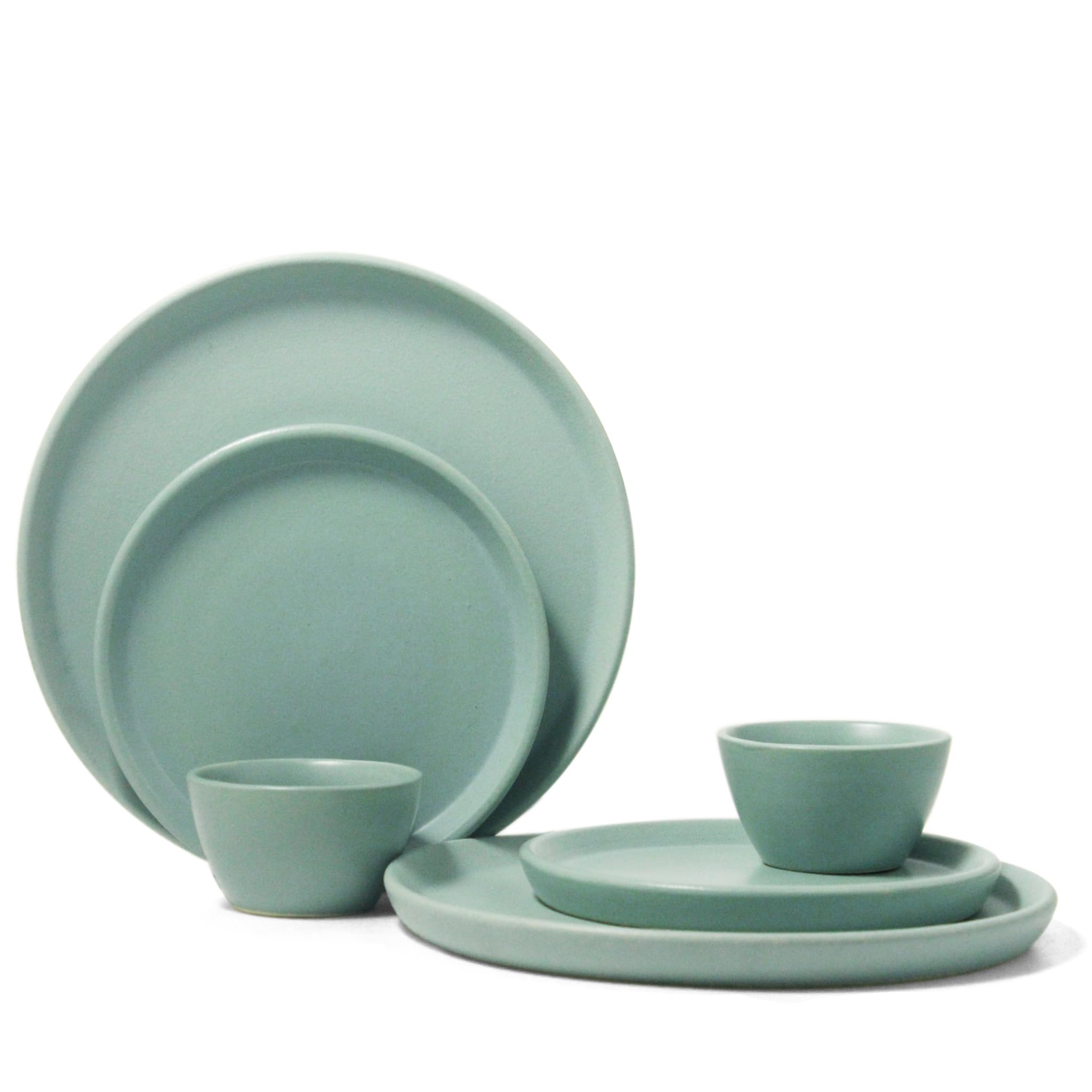 Flamingo Pink Dinner Set for Couples - 6 Piece Ceramic Set -25
