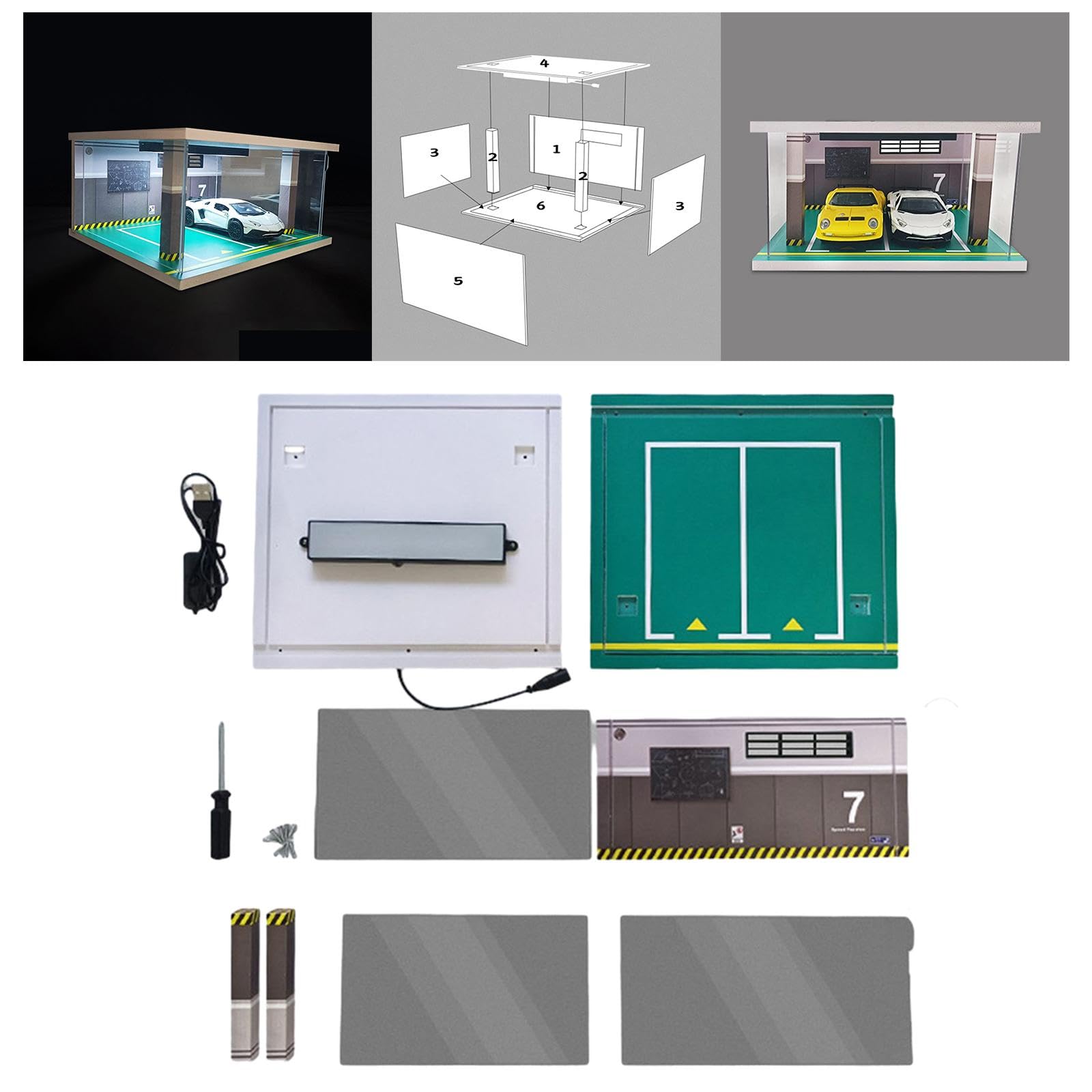 1:32 LED LED Lighting Garage Model Layout Simulation Parkplatzmodell