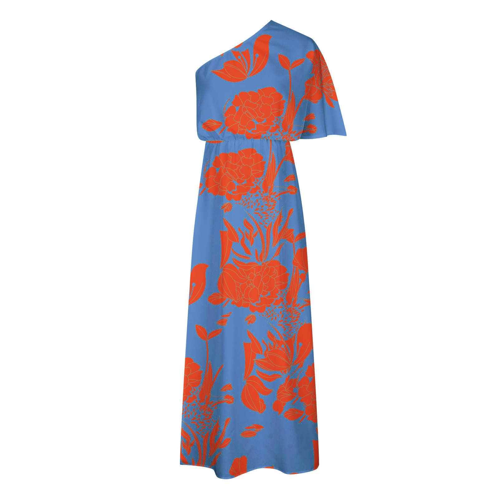 Damen One Shoulder Bodycon Kleid - Ärmellos Lang Für Hochzeitsgäste & Partys