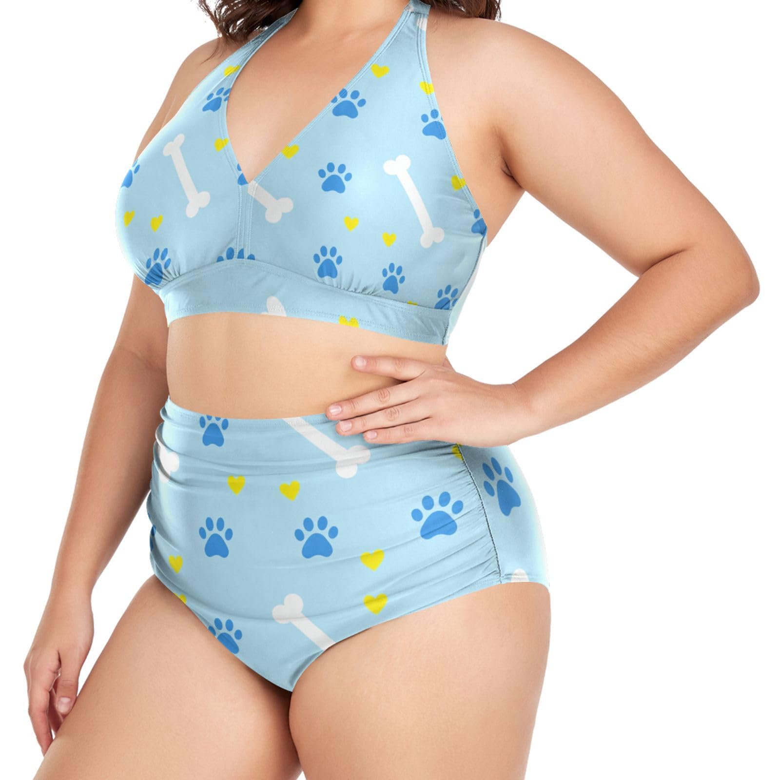 FRODOTGV Curvy damskie dwuczęściowe zestawy kąpielowe L-4XL