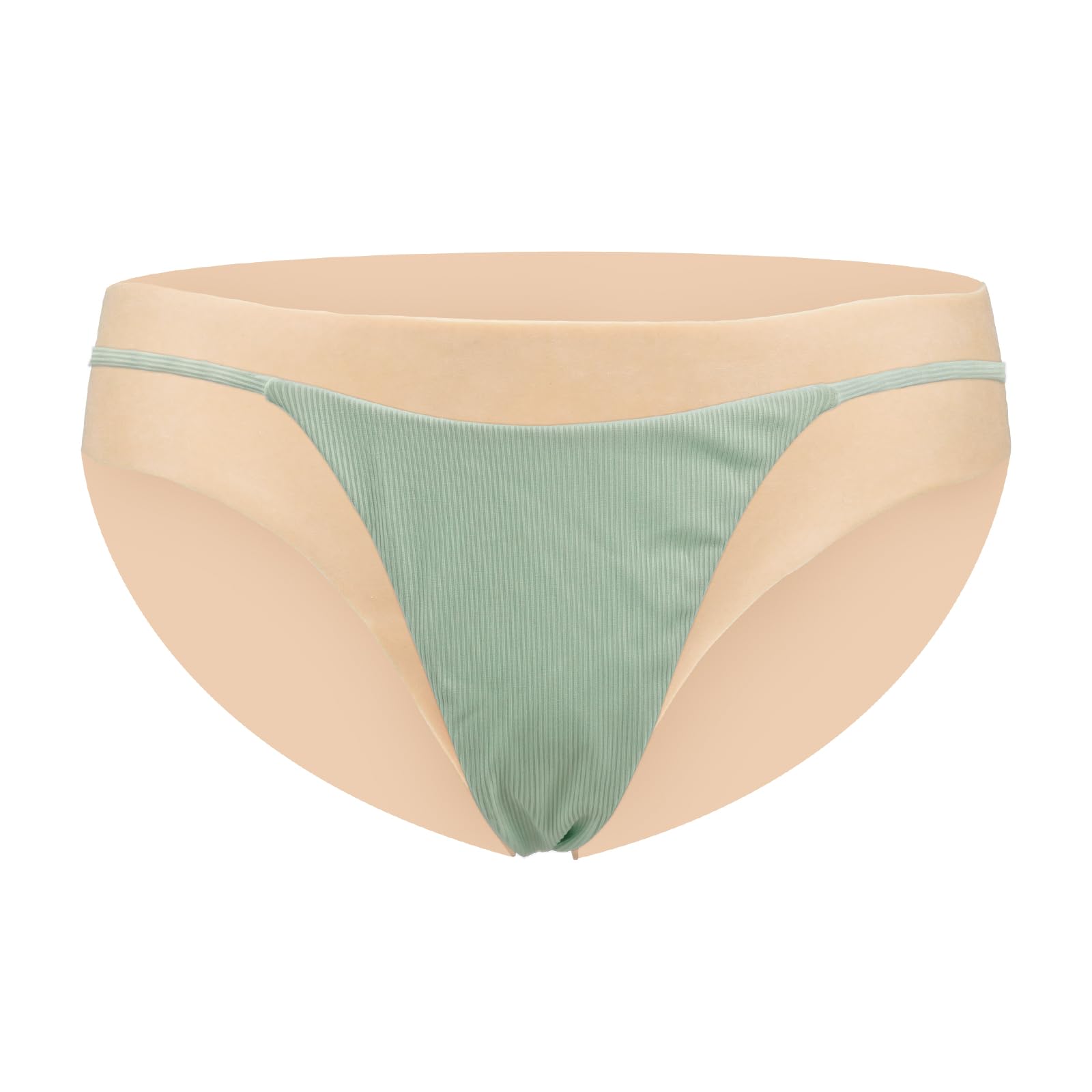 SOULDESIRE Silikon Höschen Herren Slip Gaff Camle Toe Panty für Crossdresser Transgender Drag Queen Elfenbeinweiß