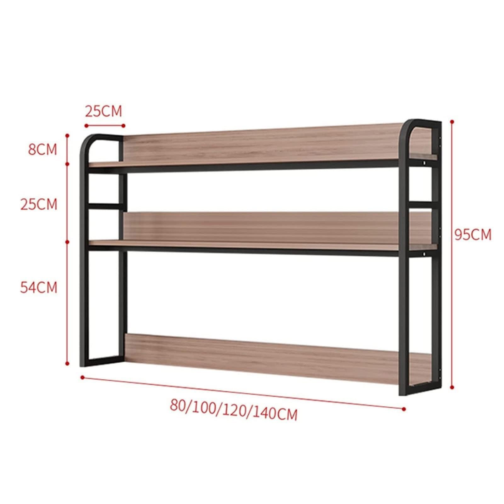 Schreibtisch-Bücherregal aus Holz mit 3 Ebenen, Mehrzweck-Bücherregal für Zuhause und Büro, stilvolle Aufbewahrungslösung für Bücher, Pflanzen und Dekoration