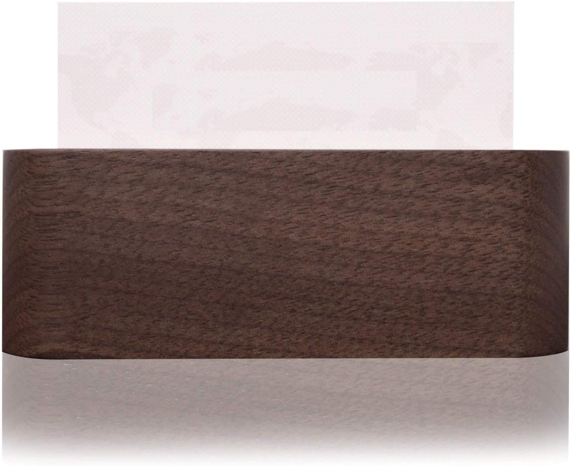 RGrandsons Wooden Business Card Display Holder, Brown Walnut Wood Card Case for Desk Desktop, Wooden Name Card Stand for Office, Name Card Holder for Tables Organizer Index Card Filing…