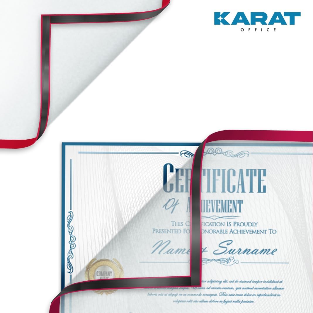 KARAT 5er Set Magnetrahmen DIN A4 Rahmen für Kinderzeichnungen, Dokumentenhalter, Infotasche, magnetische Bilderrahmen für Angebotsschilder, Blatthalter Dokumententasche (Außenmaß 23,3 x 32,5cm, Rot)