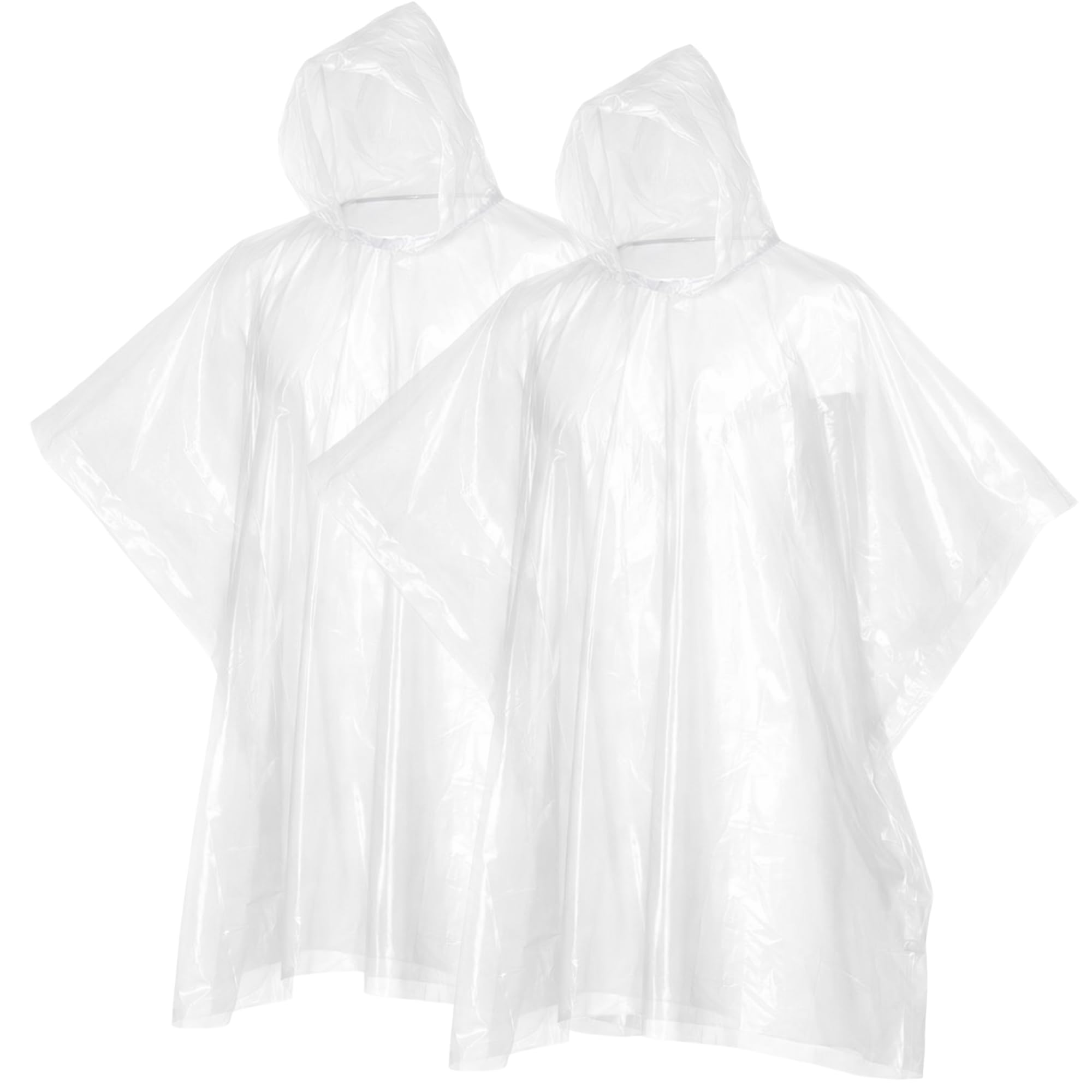 2pk Rain Poncho Adult Waterproof | Rain Coats for Women & Men Disposable Rain Poncho Waterproof Poncho Adults | Clear Raincoat Women Rain Cover Rain Coat Waterproof Ponchos Plastic Waterproof Raincoat