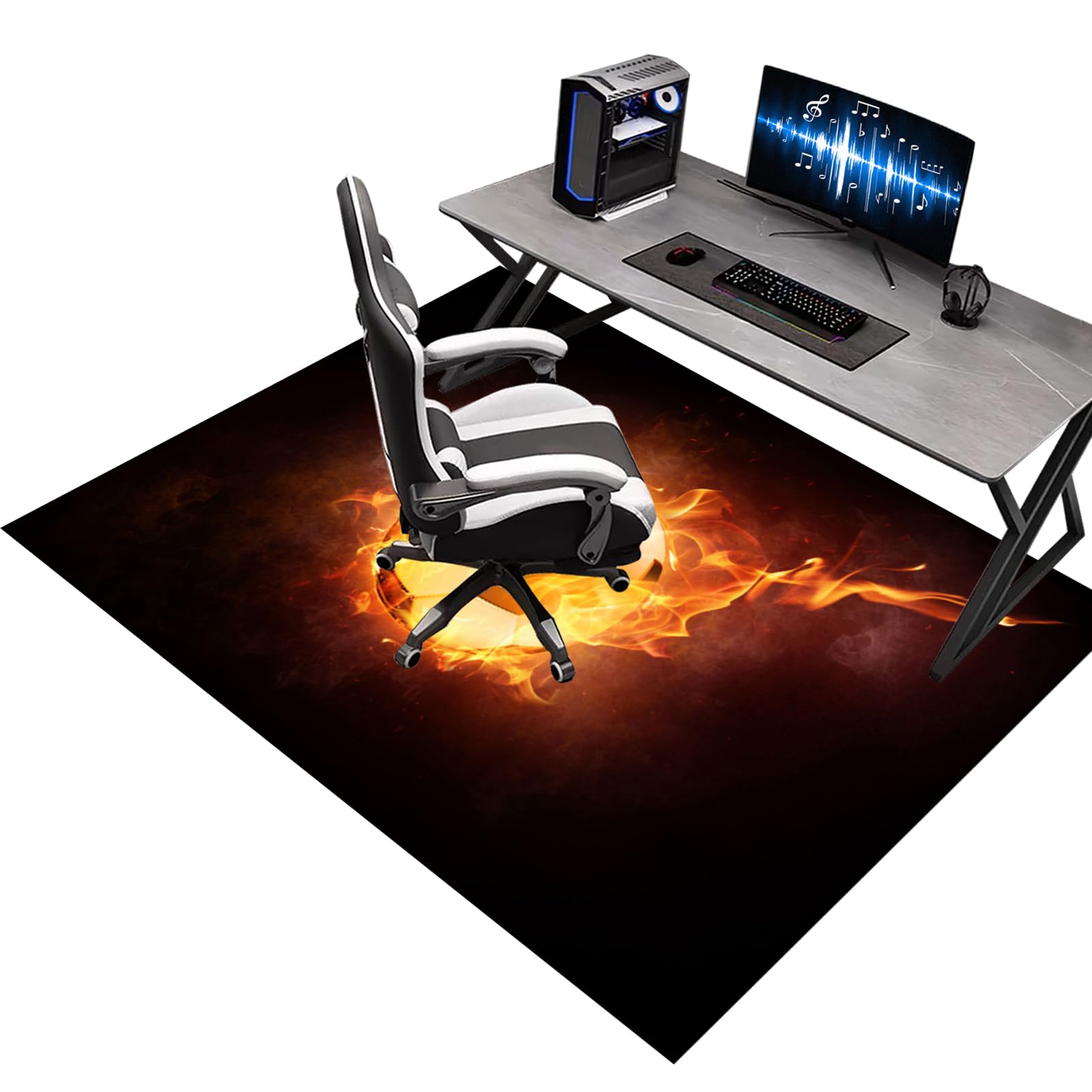 Gaming Chair Mat for Carpet & Wooden Floors, 160 x 210 cm, Non-slip for Gaming Room & Home Office