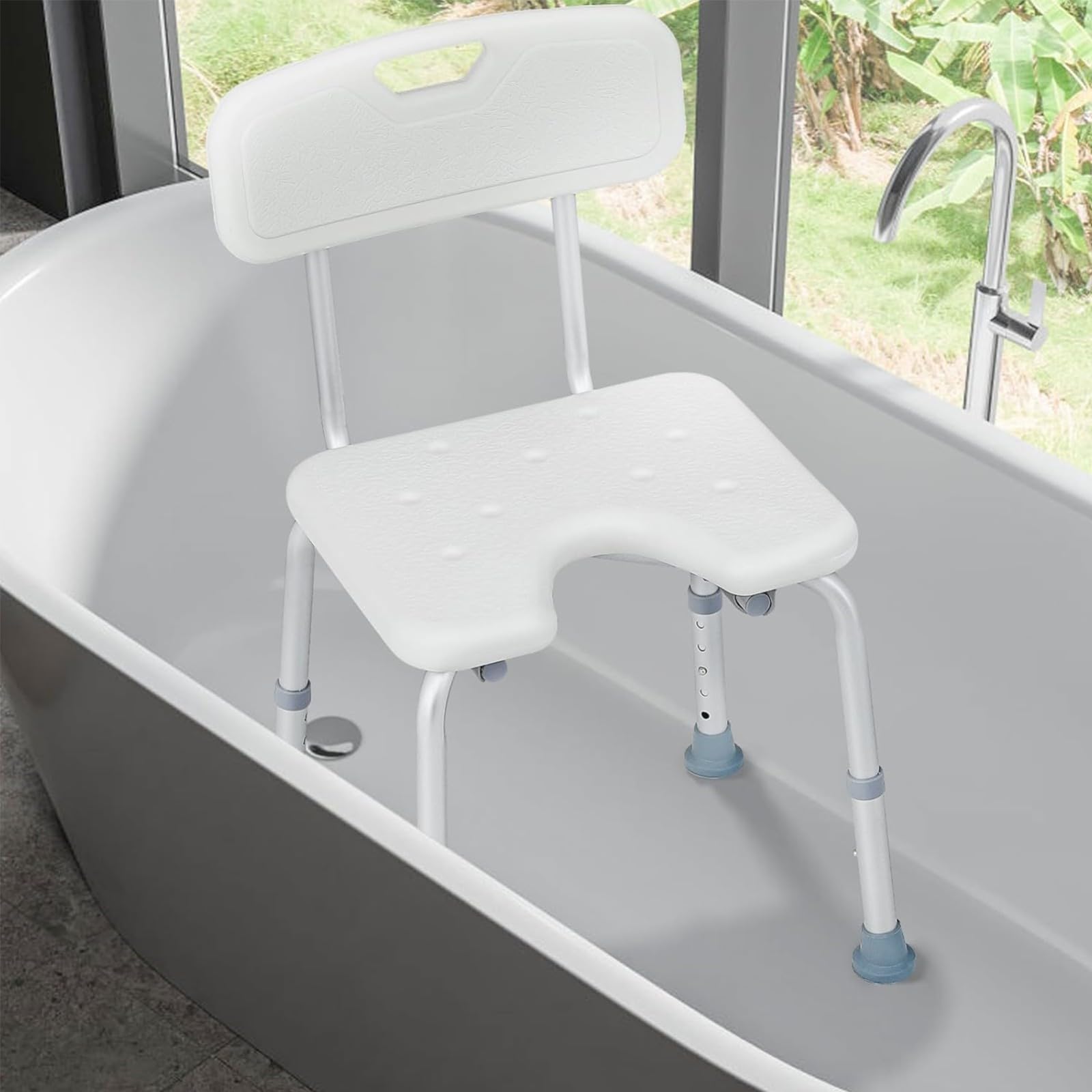 Taburete Baño Ducha Forma De U Higiénico,Banqueta Baño Adultos,Silla para Ducha para Personas Mayores,Taburete Ducha para Mayores,Silla Ducha Taburetes para Baño Confort