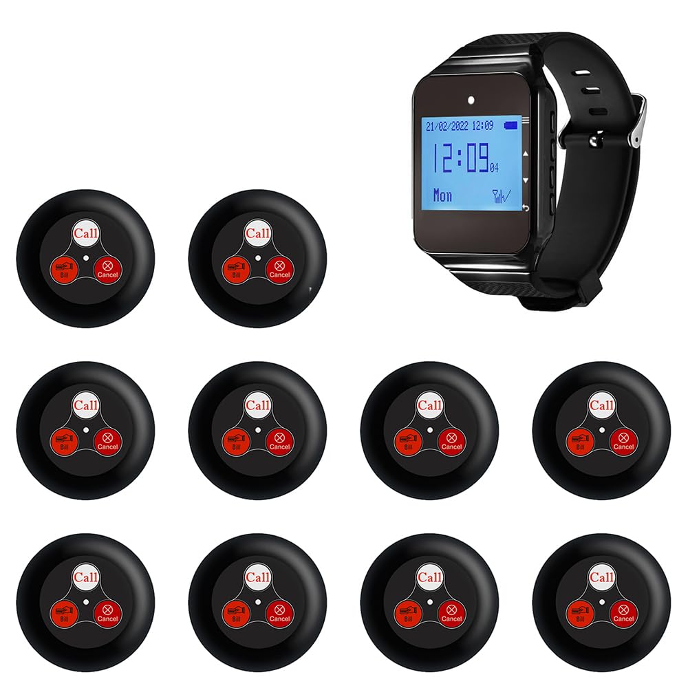 Restaurante Buscapersonas, Wireless Camarero Servicio de Atención al Cliente Sistema de Llamadas Reloj Receptor Botón de llamada (SU-R169-C03(1 * 10))