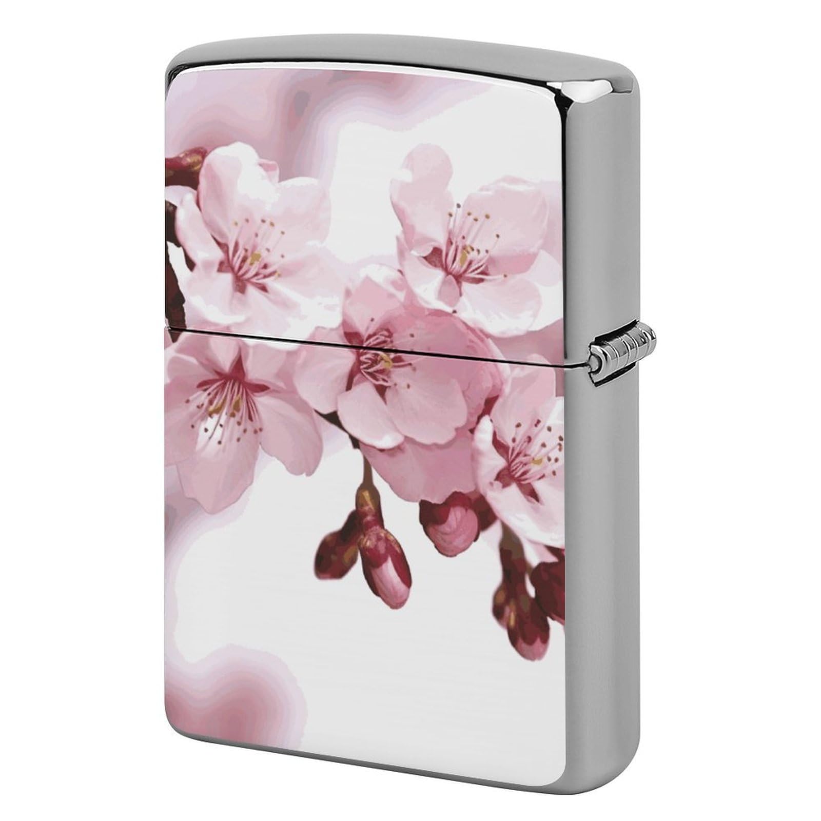 Cherry Blossom Lighter Case Cover Vintage Metal Lighter Sleeve Reusable Lighter Protective Cover Decorative Lighter Holder Birthday Gifts for Men Women