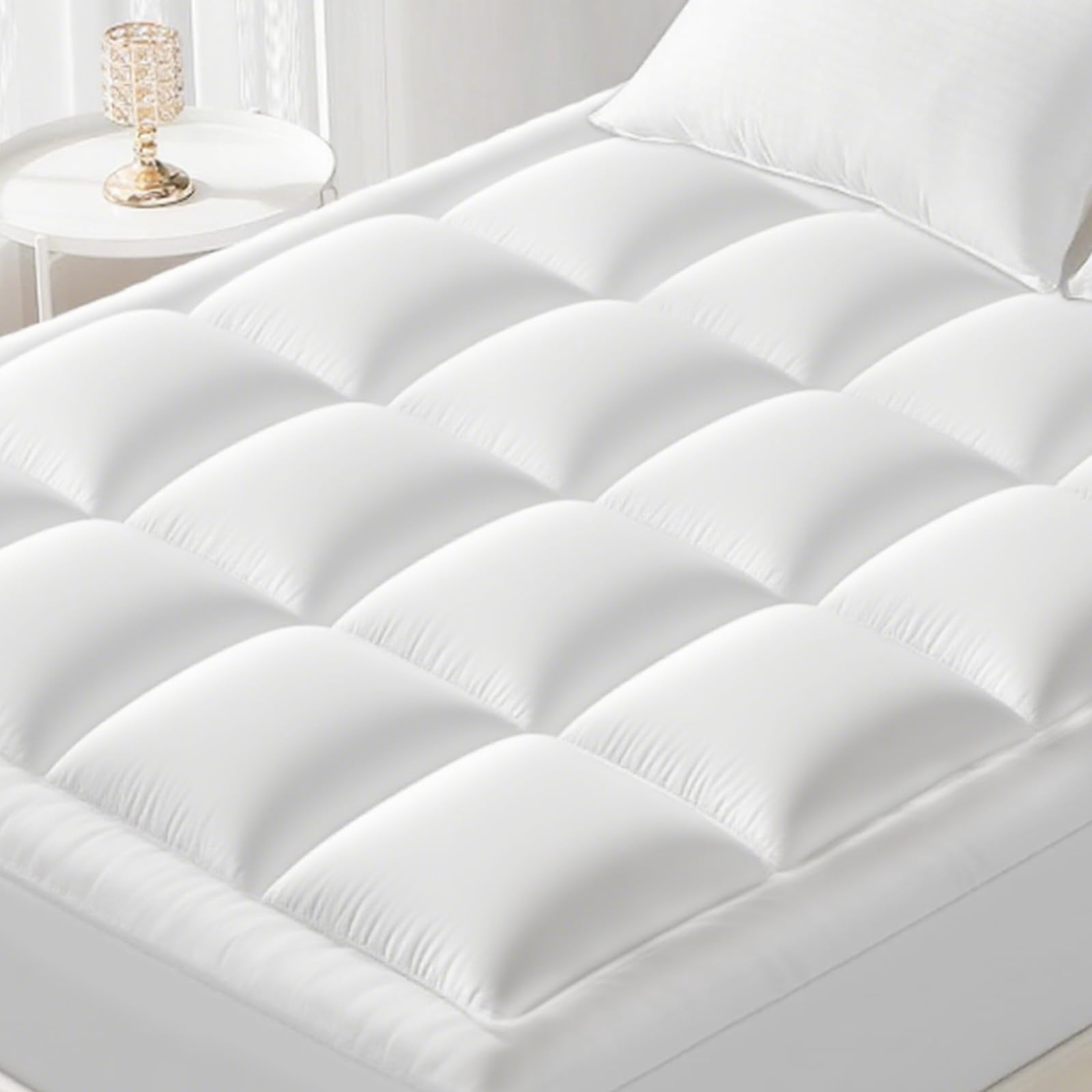 YUGYVOB Full Size Mattress Topper - 600GSM Extra Thick Cooling Breathable Mattress Pad with Deep Pocket 8-21 Soft