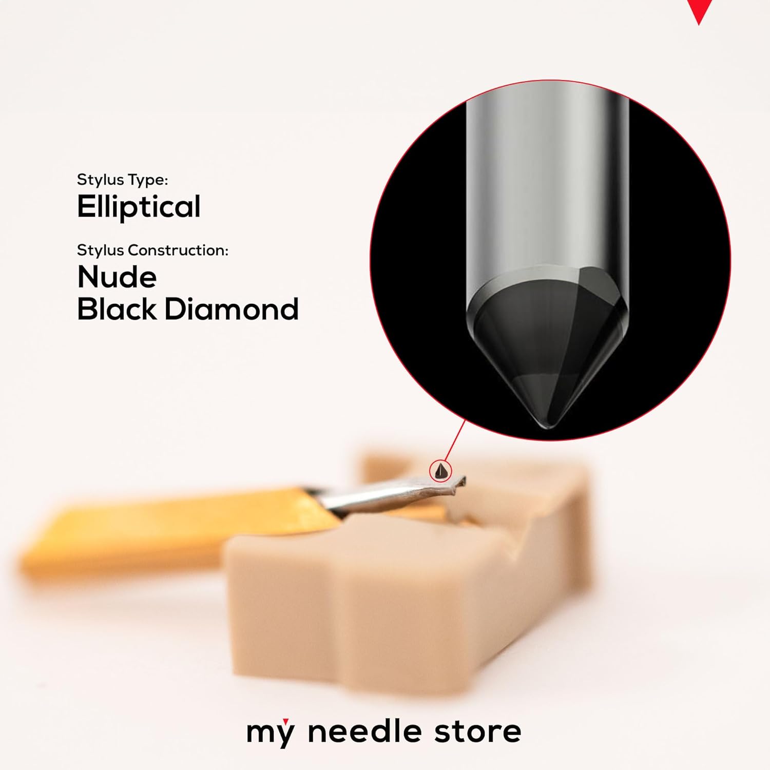 Turntable Needle Replacement Stylus Compatible with Shure M75 Series Cartridges, with Nude Conical Diamond Tip, from My Needle Store, 90-D