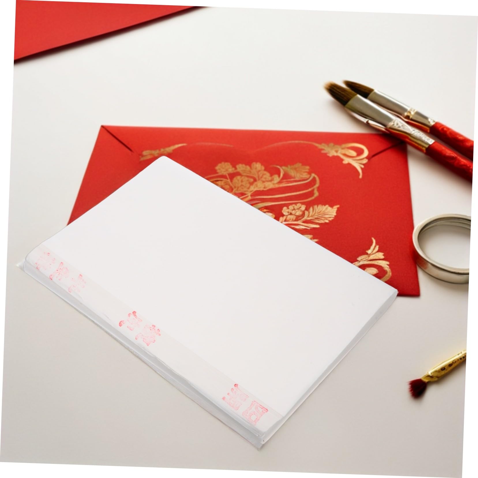 Operitacx Papier Xuan Blanc pour Calligraphie à Pinceau, 100 Feuilles Résistantes la Déchirure Jaunissement, pour Cours de Calligraphie et Peinture Sumi