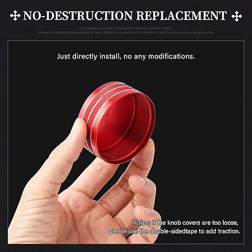Miniatura 6 de LECART Para Jeep Grand Cherokee Accesorios 2014-2021 Central Multimedia 4WD Interruptor Pomo Cubierta de Aleación de Aluminio Roja 1 Paquete