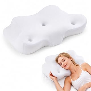 Sweetcrispy Cervical Neck Pillow for Neck Pain Relief, Ergonomic Contour Memory Foam Pillow for Side Back & Stomach Sleepers with Cooling Breathable Cover - Amazon product rated Grade A