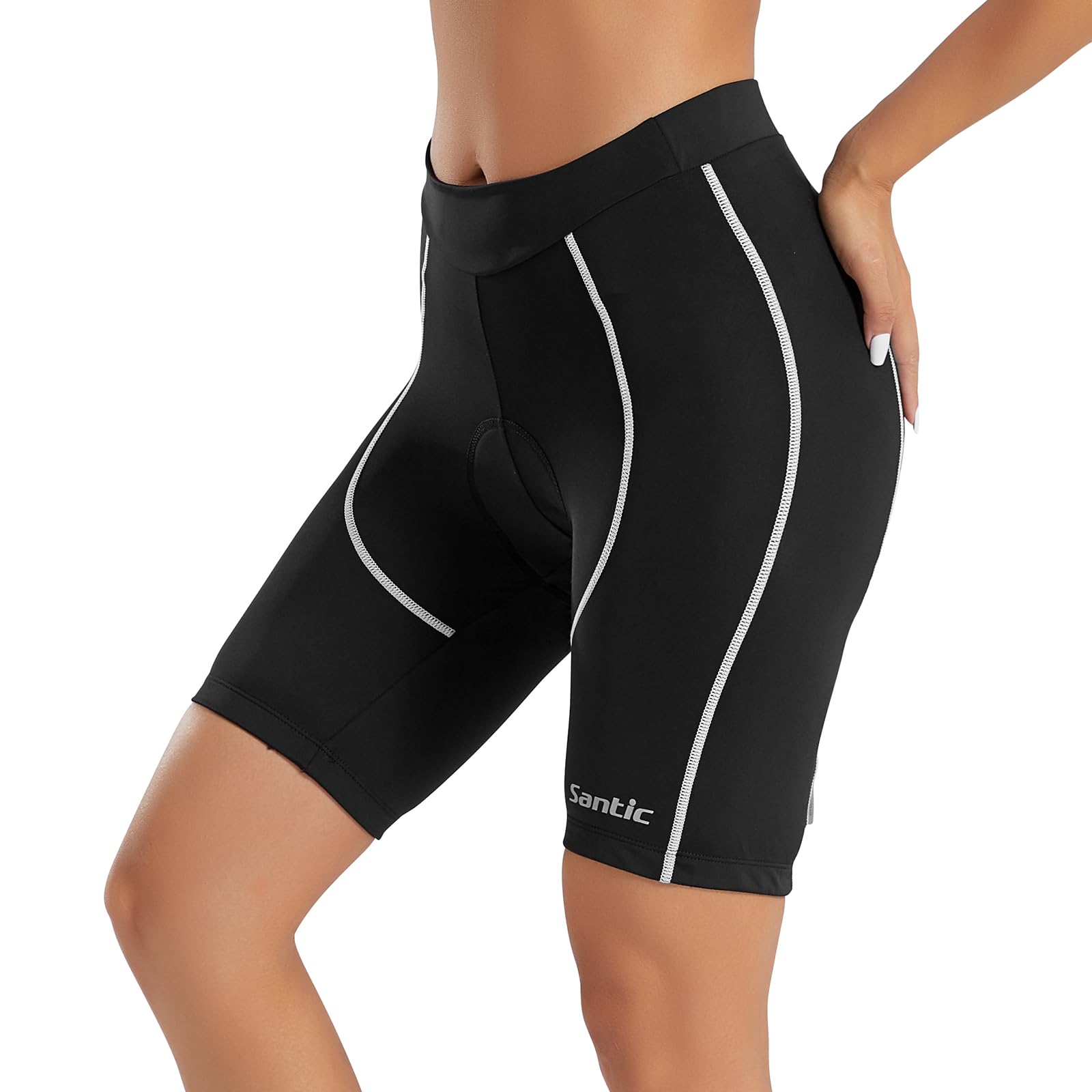 Santic Cycling Shorts Padded High Waisted Bike Shorts