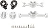 MEUS Racing SCX30 Axle Housing with Diff Covers and Steering Knuckles for 1/30 Axial SCX30 RC Crawler (Silver)
