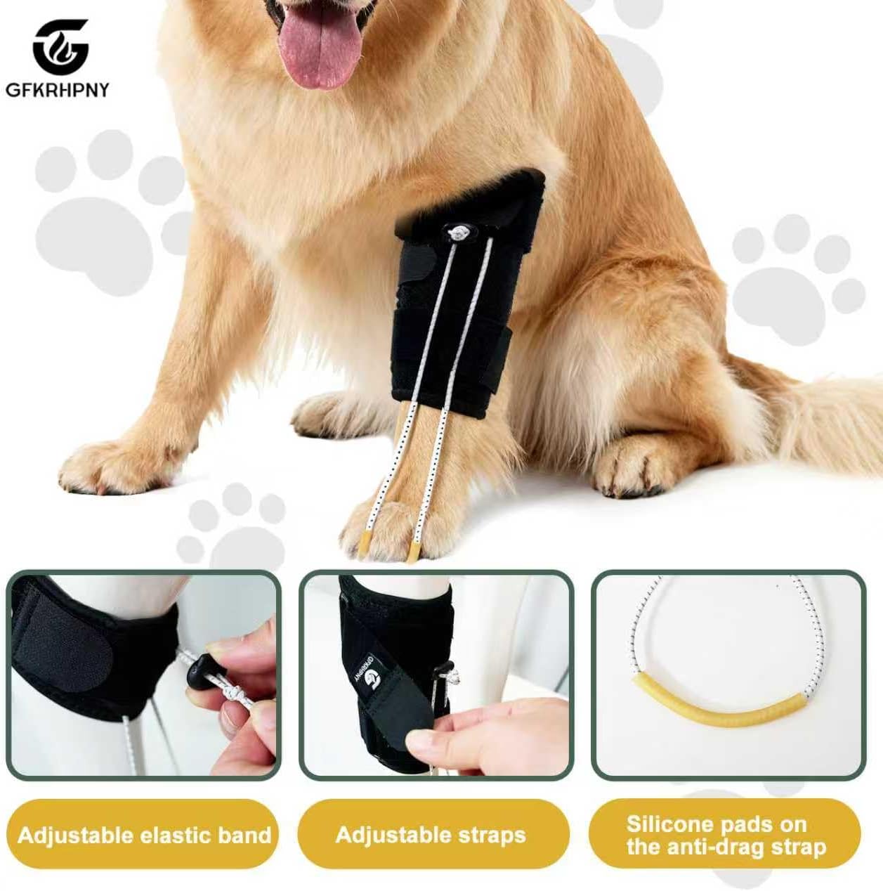 Dog Front Leg Support Brace for Foot Drop, Canine Knuckling Prevention, Toe Dragging Assistance