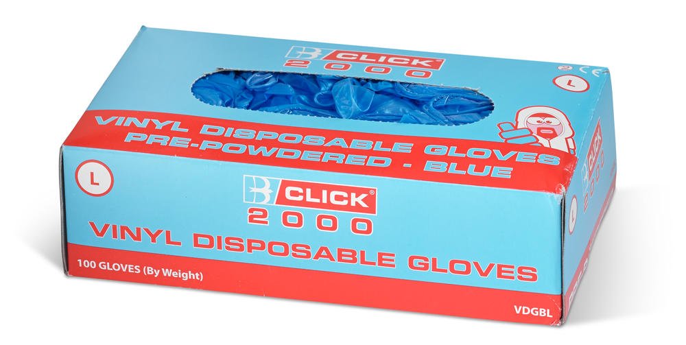 beeswift vdgbs click2000 vinyle Disp Gants Bleu Taille S
