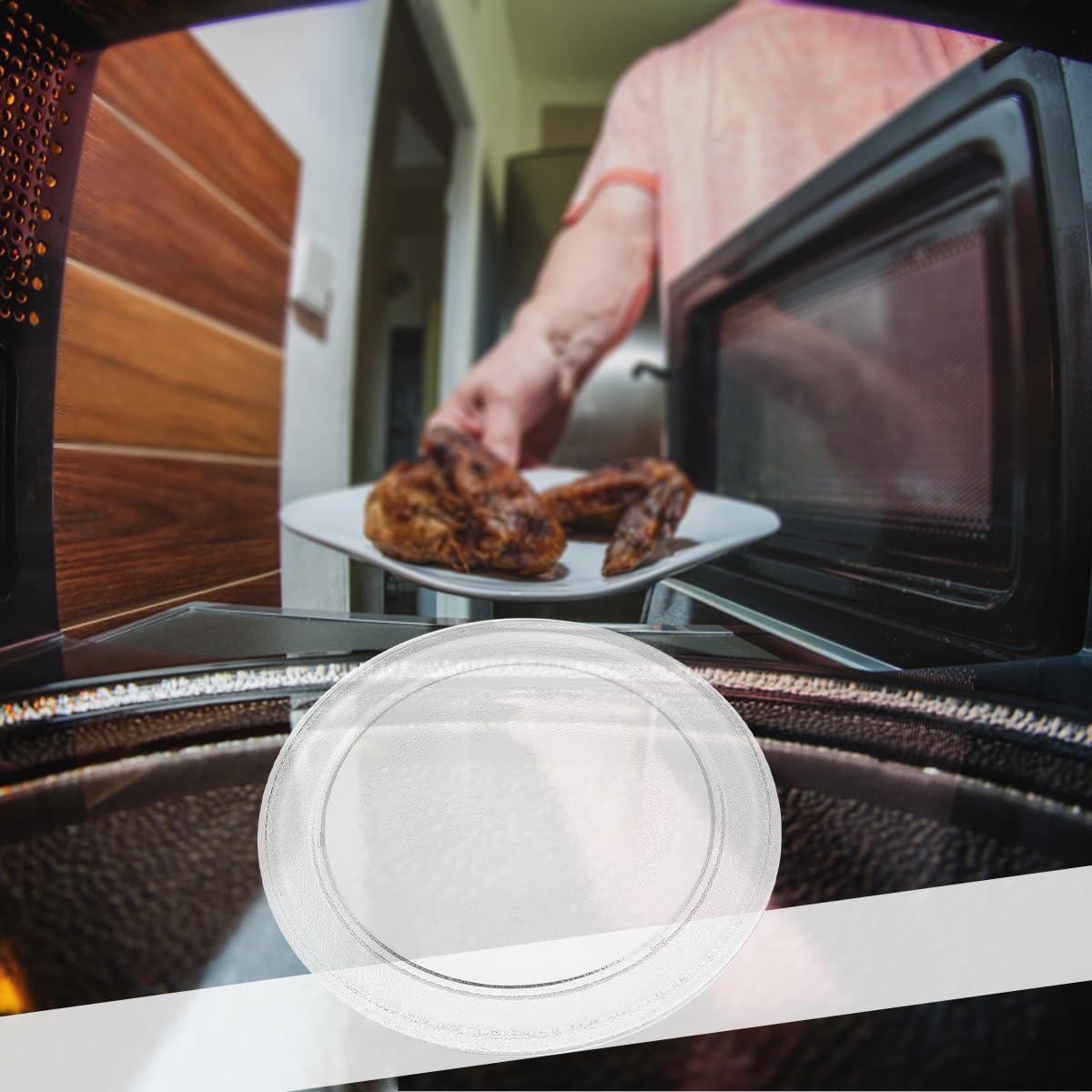 Angoily Plato de Vidrio para Microondas Resistente al Calor y Seguro Bandeja Redonda Práctica Repuesto para Horno Microondas