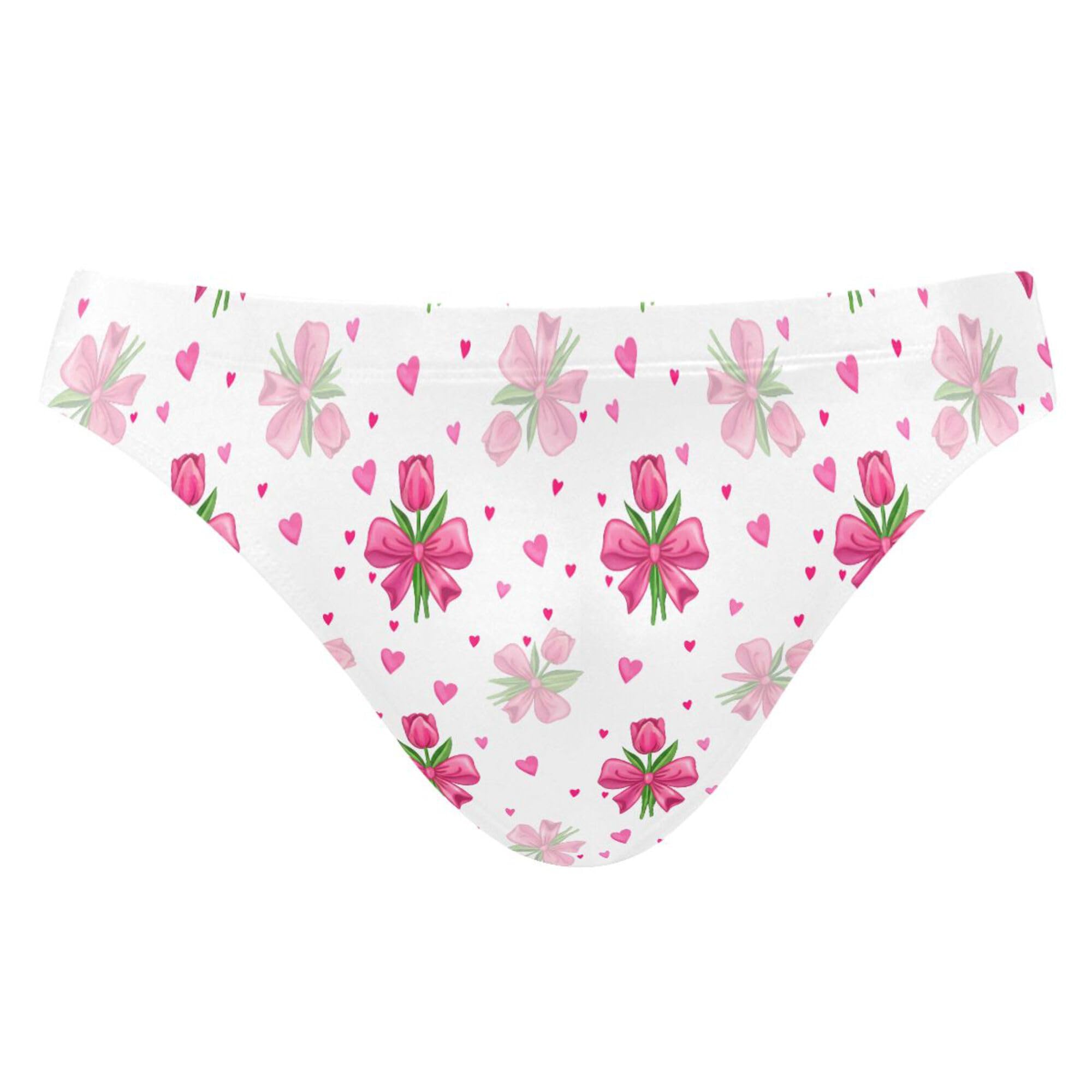 Men's Swim Briefs Pink Bows Swimsuit Beach Swimwear Bikini M B0405114