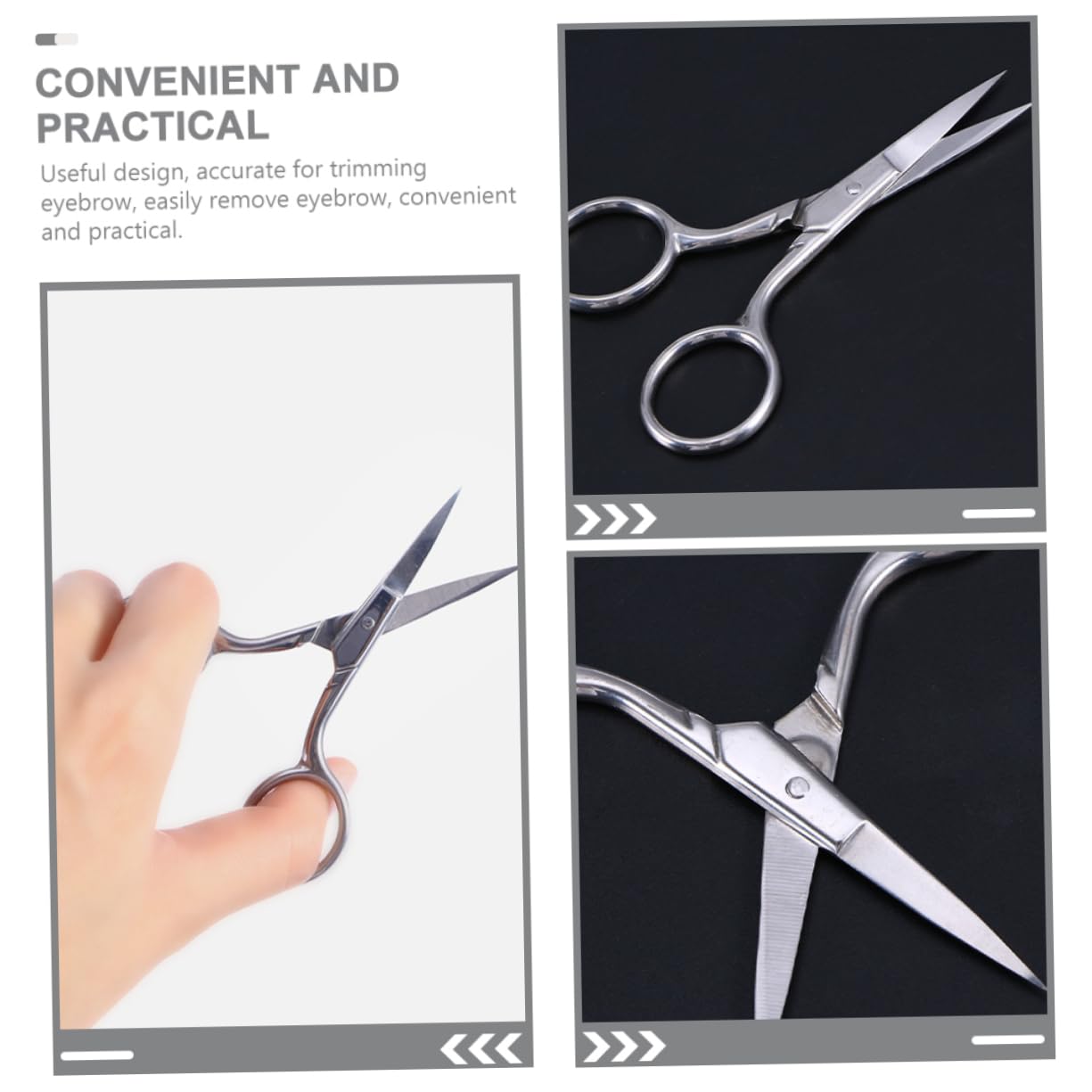 HONMEET 6-Piece Stainless Steel Brow Micro Scissor Set Precision Eyebrow Trimmer Scissors Portable Face Hair Scissors Tiny Scissors for Eyebrows