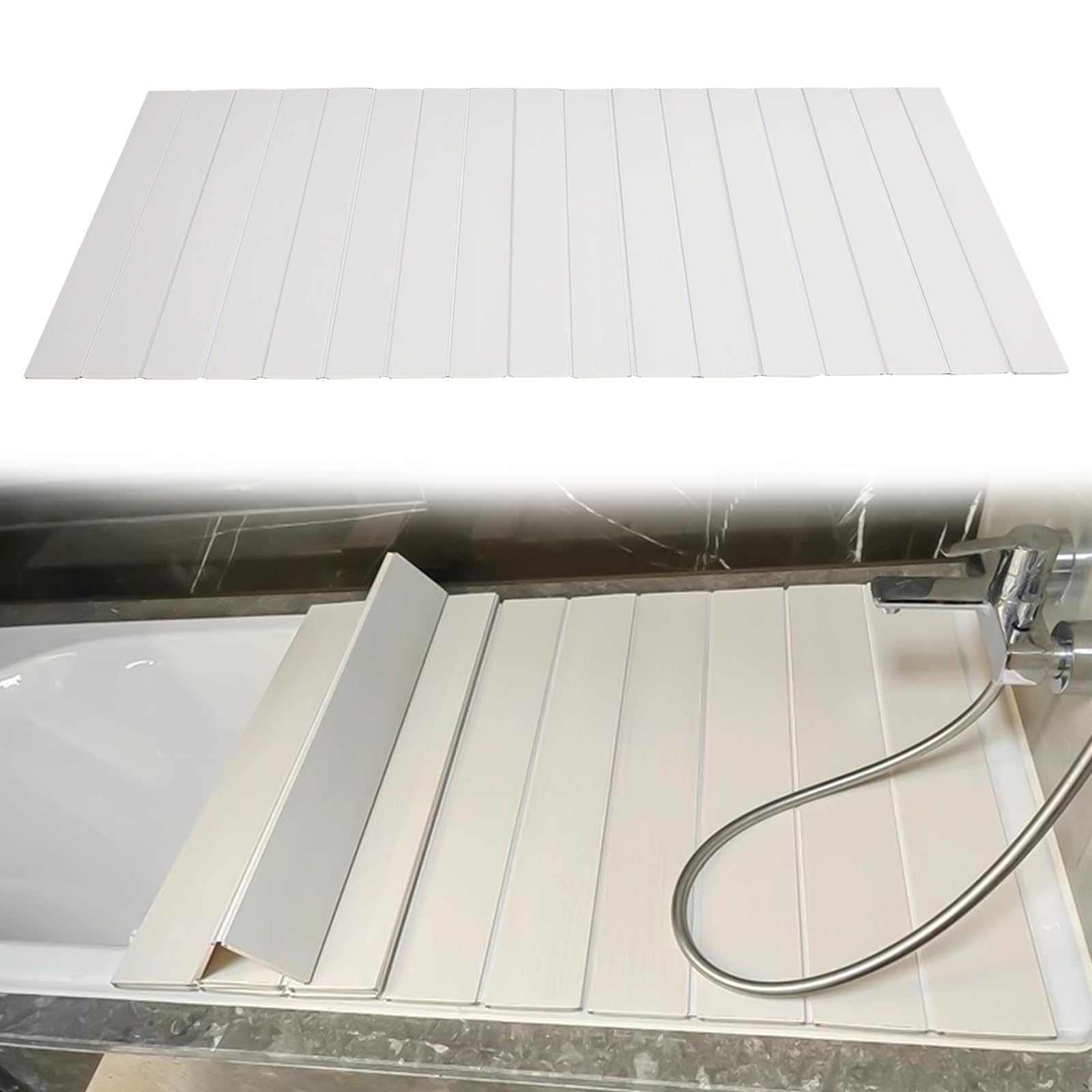 Badewannenabdeckung 180x80, Abdeckung Badewanne 80 cm Breit, Badewanne Abdeckung, Anti-Staub Faltbare PVC Platte Faltbarer Badewannenabdeckung für Badezimmer SPA (180 x 80 x 0.65cm)