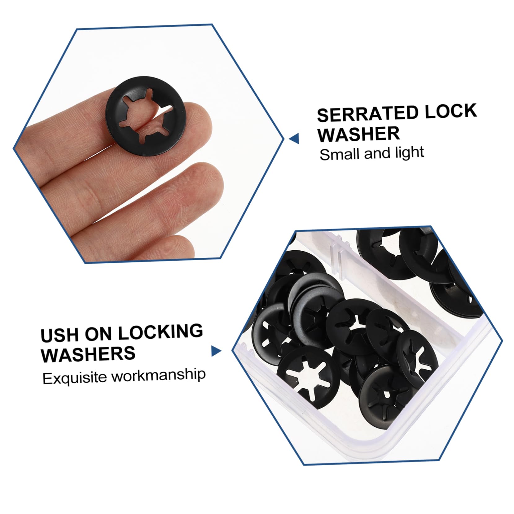 MUSISALY 280pcs Serrated Star Lock Washers Stainless Steel Internal Tooth Serrated Washers for Sturdy Use