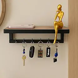 Porta Chaves Strassis Design SD-3506 Metal e MDF Cor: Preto