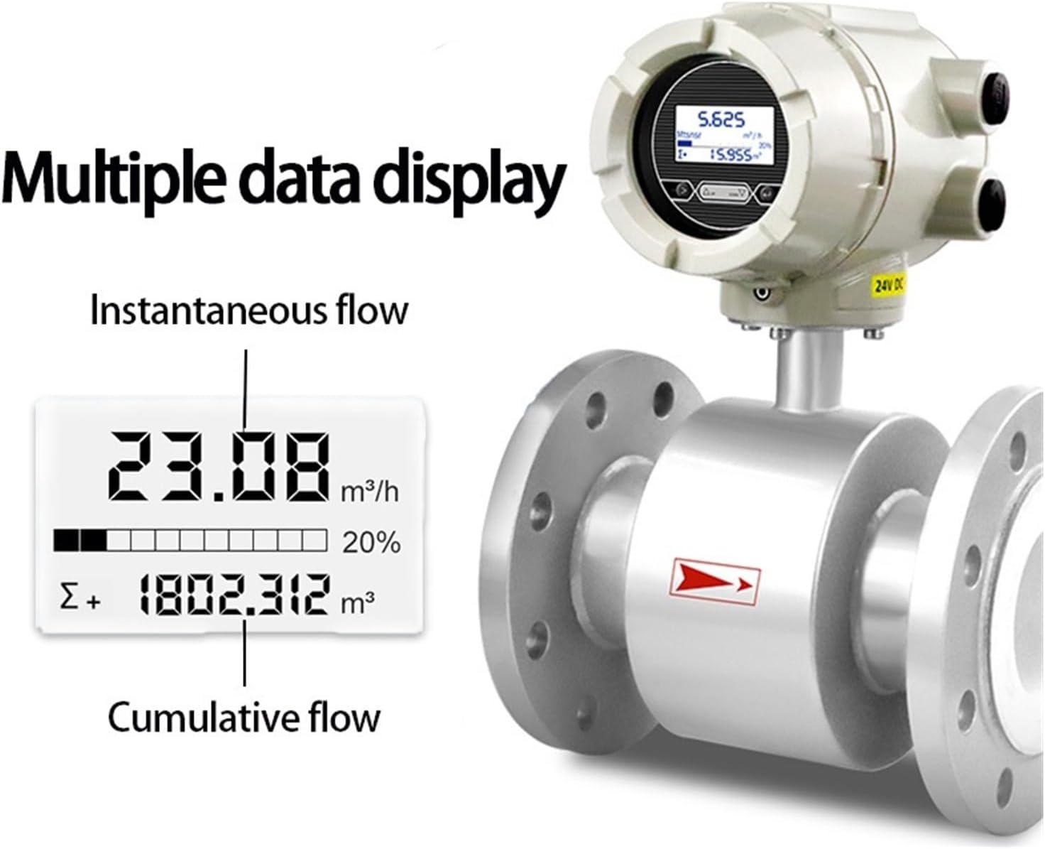 1pcs Electromagnetic Flow Meter for Flowmeter 4-20mA Pulse RS485 Output(DN15)