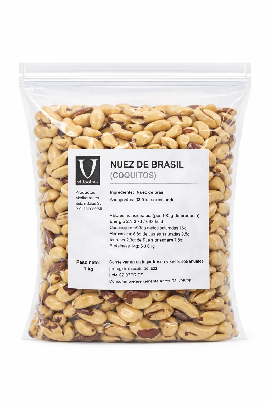Villaolivo – Nueces de Brasil (Coquitos) 1 kg o 2 kg | Fruto Seco Natural | Alto Valor Nutricional | Ideal para Cocina y Snack Saludable (2 kg)
