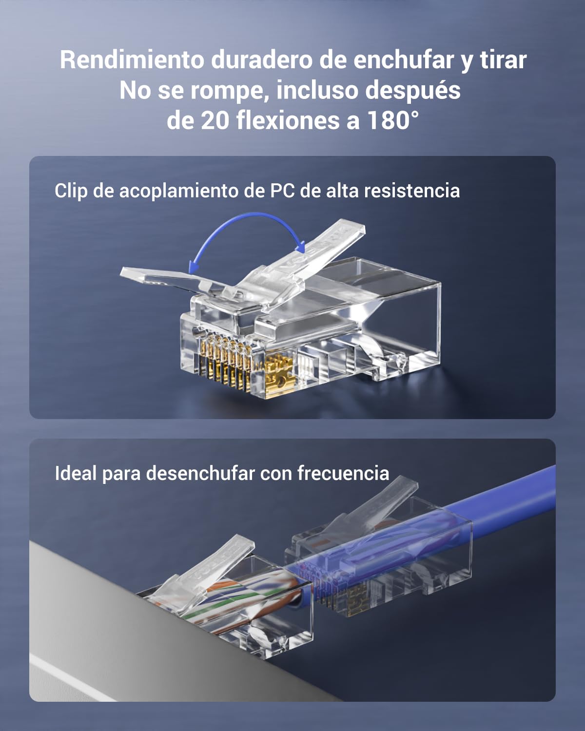 VCELINK Pinza Crimpatrice RJ45 con 50X Connettori RJ45 CAT6 Passanti