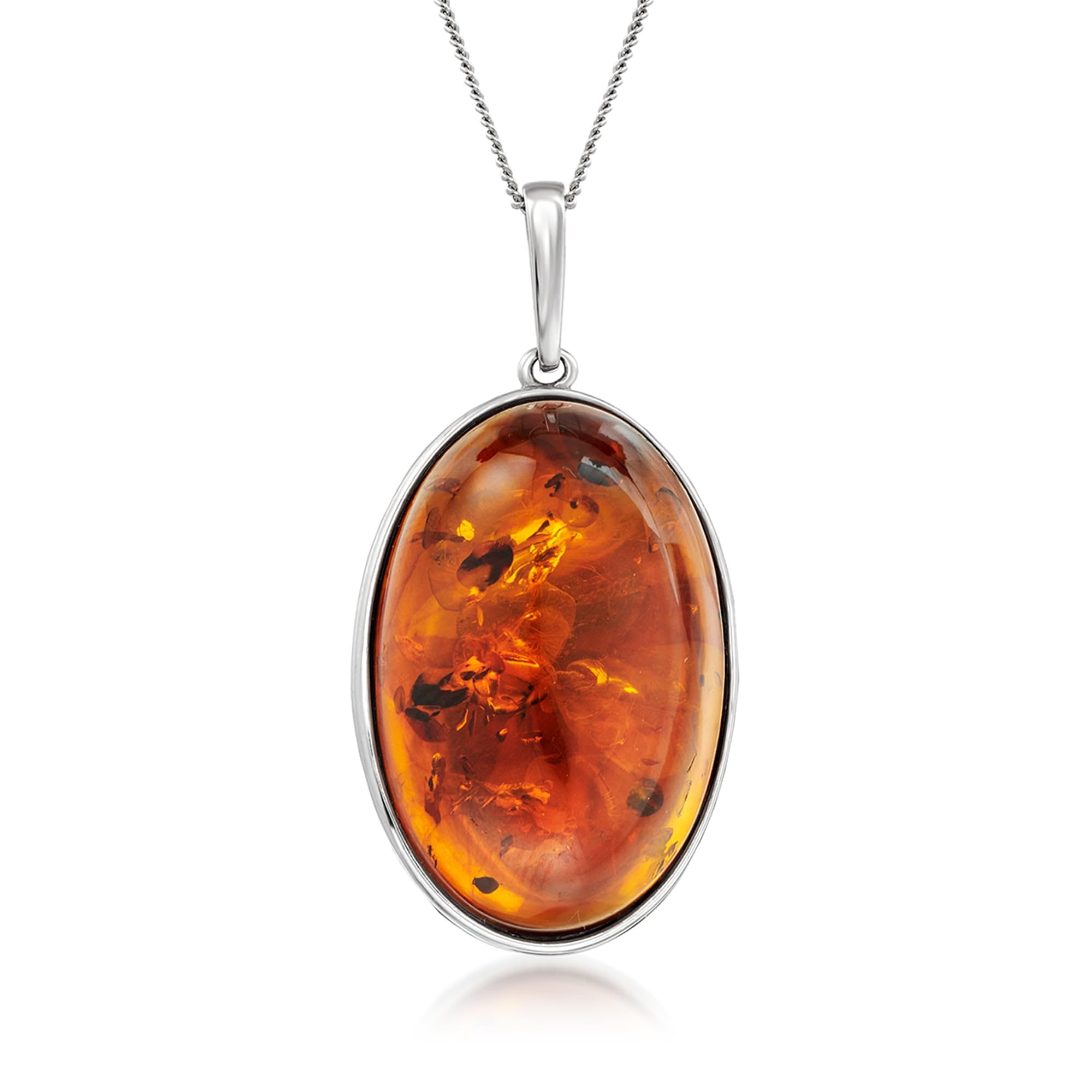 Ross-Simons Oval Cognac Amber Pendant
