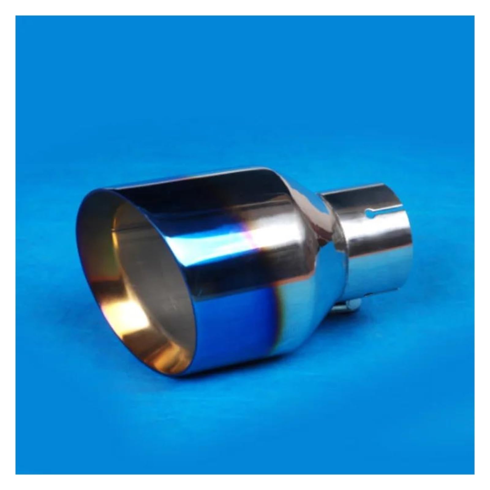 Coda Gola 1pezzo Arriva Universale In Acciaio Inox Vernice Blu Posteriore Tubo Di Scarico Rotondo Marmitta Punta Tubi Di Punta Auto Tubo Scarico(63 IN-114 OUT)
