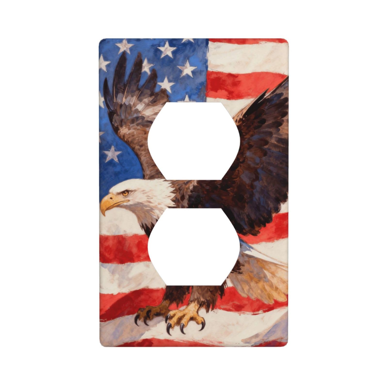 Veteran Eagle Badge Decorative Switch Plate Cover-Unbreakable Polycarbonate Wall Plate for Home Office, 1 Gang with Screws