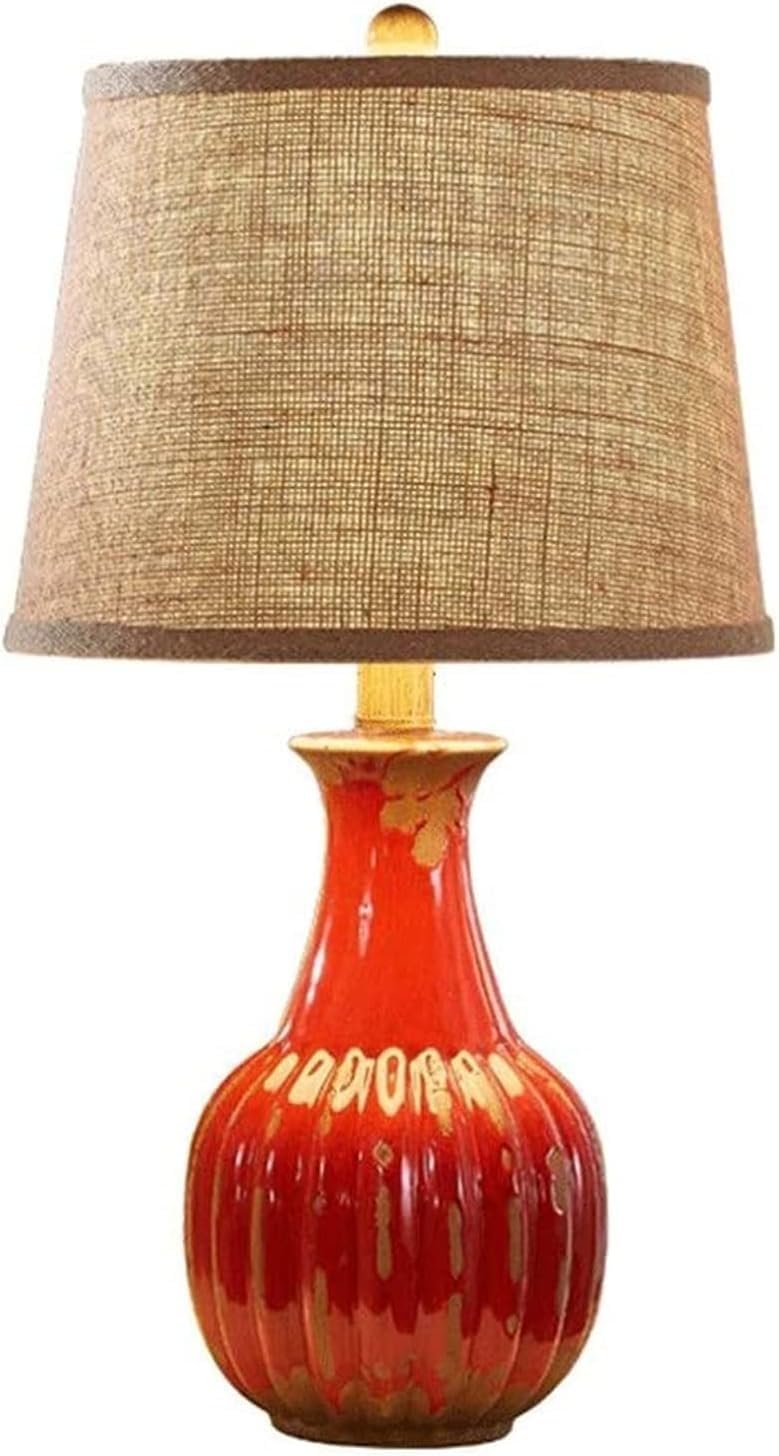 DFAEEKIYO Desk Lamp Table Lamps for Living Room Rustic Ceramic Bedside Simple Romantic Warm Bedroom Cafe Exquisite Decorations