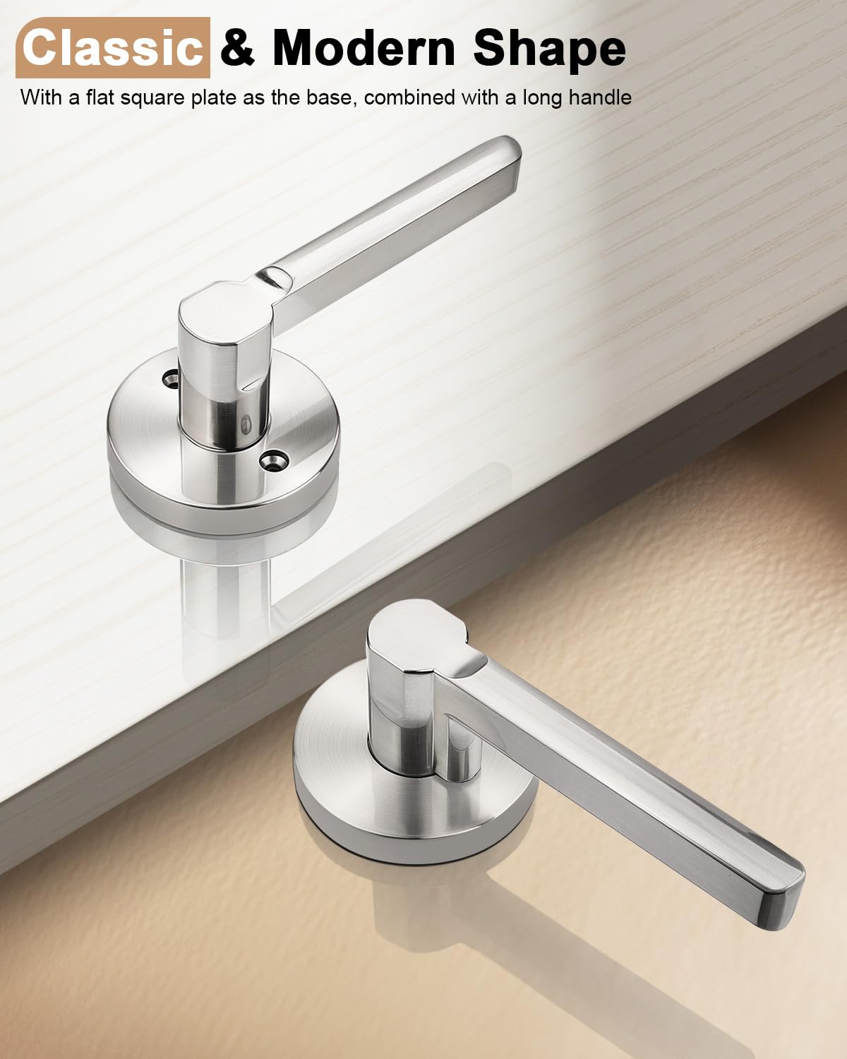 Probrico paso pomos para puertas de entrada sin llave y asas acabado de níquel satinado Locksets