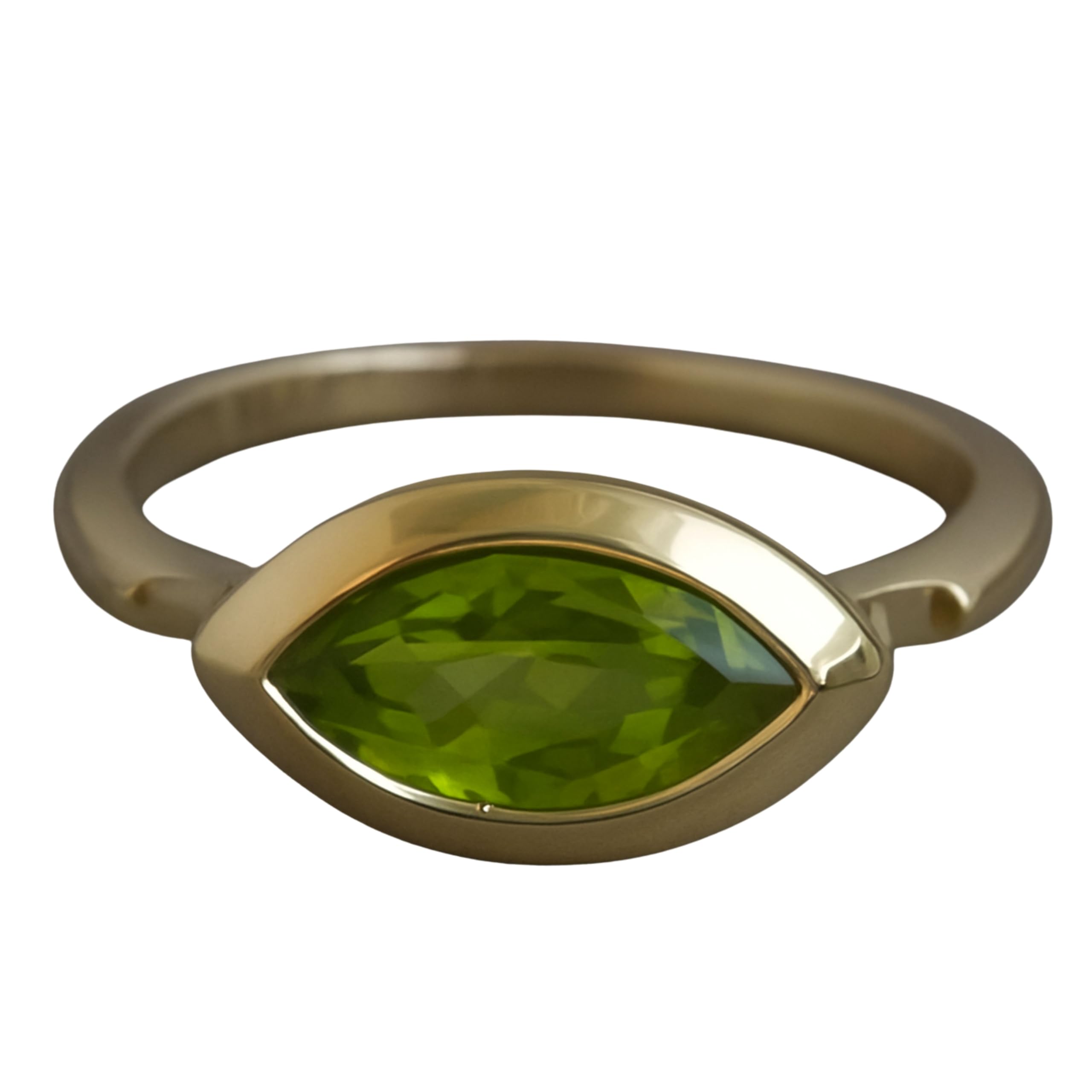 Anello Marquise Peridot in argento sterling placcato oro