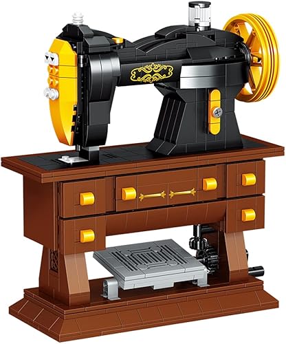 Ulanlan Decoración del hogar, juego de construcción para adultos, kit de construcción de máquina de coser, mini bloques de construcción de bloques