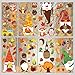 HYUET Adesivi Sticker Decorativi PVC Finestre del Ringraziamento Thanksgiving Decorazioni Gnomi Vetrofanie Decals Foglie Acero Fall Autunno Decalcomanie Finestra per Decori Casa Festa Vetro