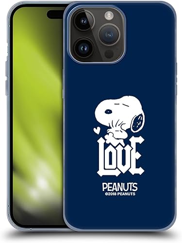 Head Case Designs Funda de gel suave con licencia oficial de Peanuts Snoopy Woodstock Love Rock Tees compatible con Apple iPhone 15 Pro Max