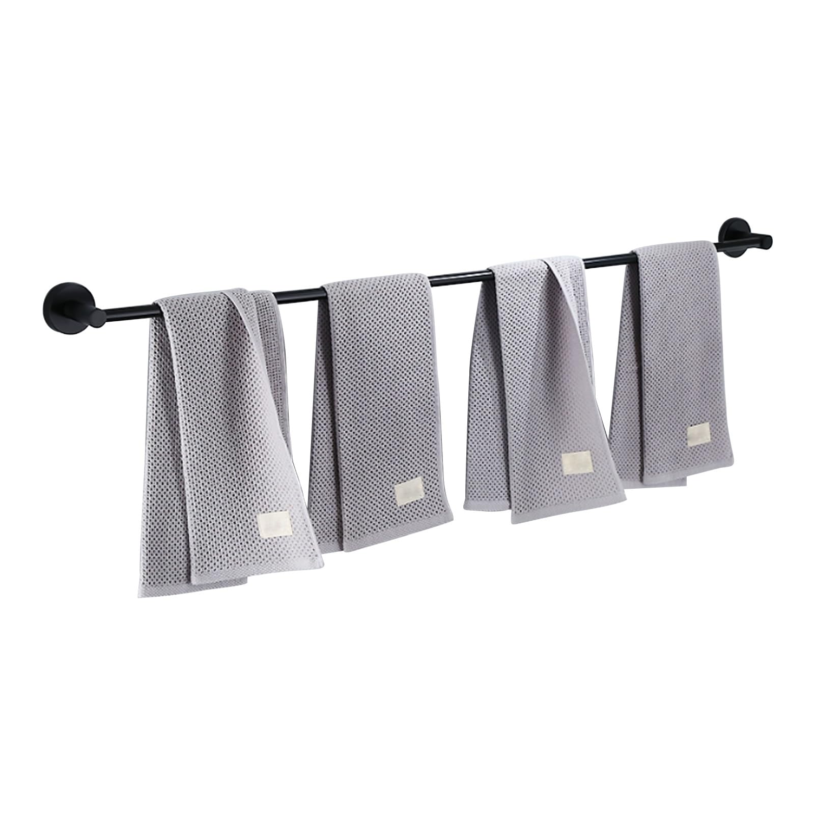 Porta asciugamani da parete nero, 50 cm in acciaio inox, accessorio da bagno Slish per cucina e WC, design moderno
